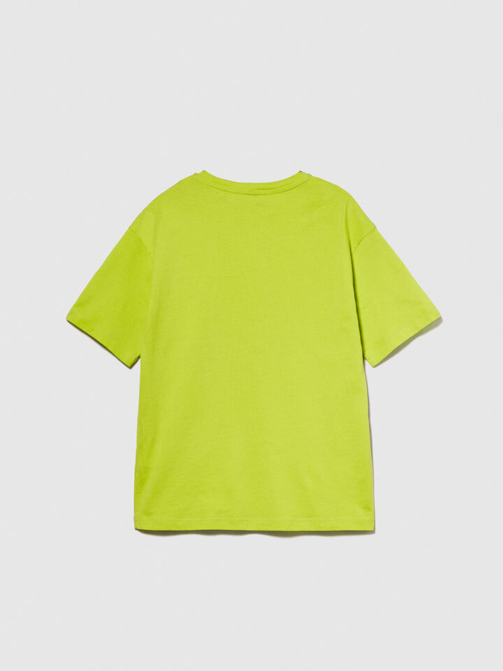 Fade effect t-shirt - boys' short sleeve t-shirts - Neon Yellow | Sisley Young image number 2
